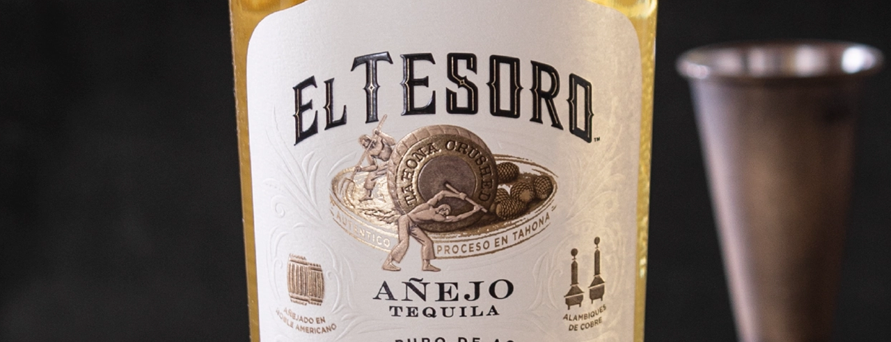 A bottle of El Tesoro's Añejo Tequila