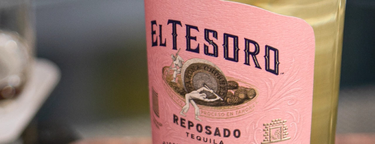 A bottle of El Tesoro's Reposado Tequila.