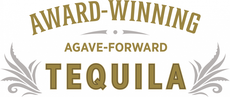 Award-winning, agave-forward tequila text with three bottles of El Tesoro tequila side-by-side.