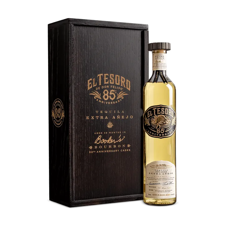 85 Anniversary Tequila Bottle And Box El Tesoro