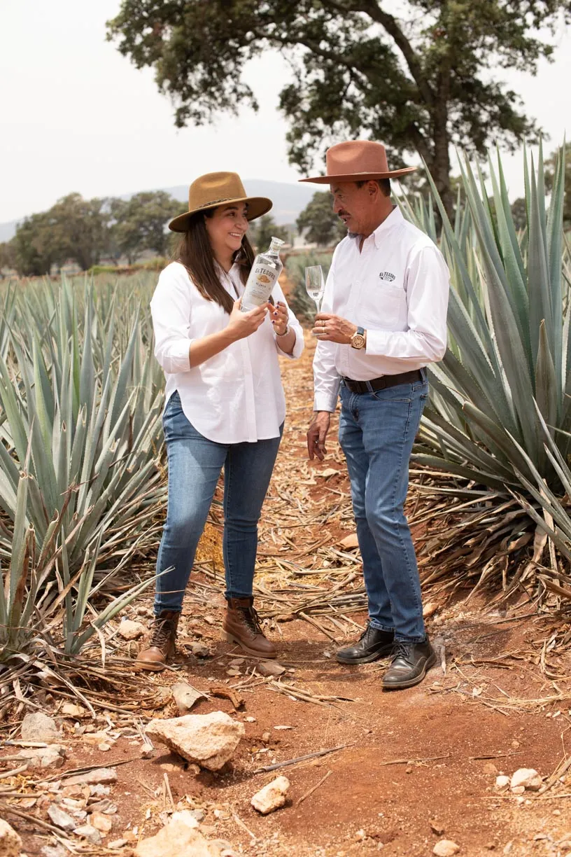Two People Tasting El Tesoro Tequila
