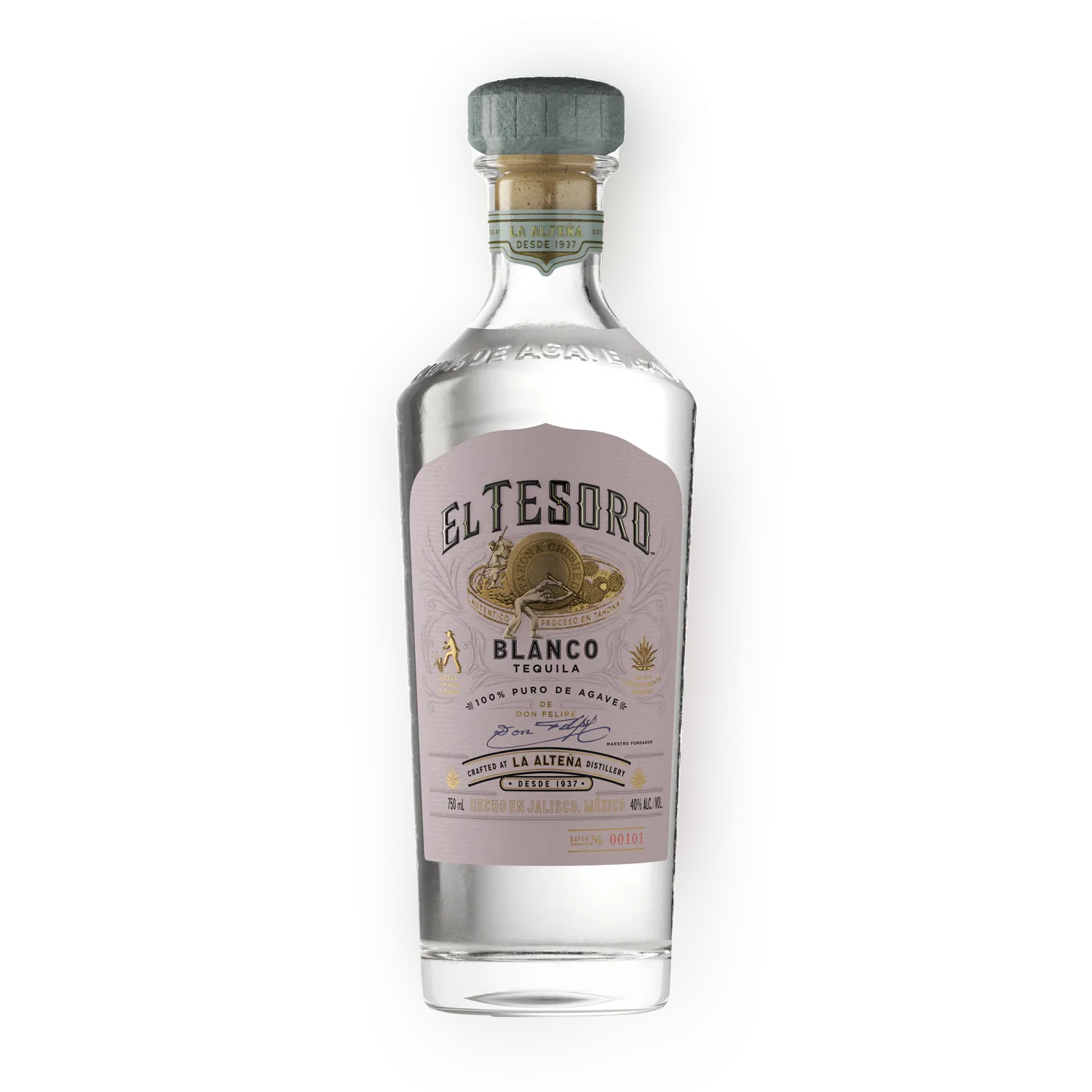 Blanco Tequila Bottle El Tesoro